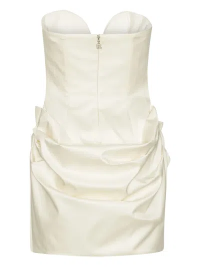Rotate Birger Christensen Sweetheart-neck Draped Minidress - Women's - Polyester/elastane/recycled Polyester In White