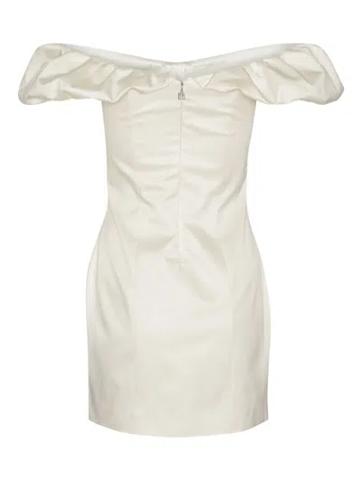 Rotate Birger Christensen Off-shoulder Ruched Minidress In White