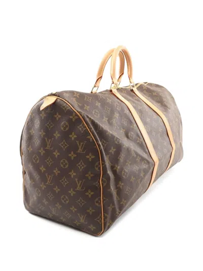 Pre-owned Louis Vuitton 2000 Keepall 55 Luggage Bag In Brown