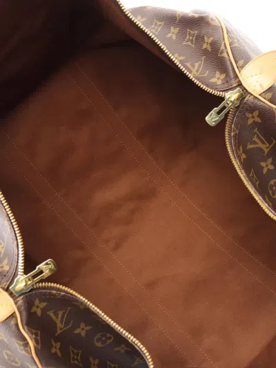 Pre-owned Louis Vuitton 2000 Keepall 55 Luggage Bag In Brown