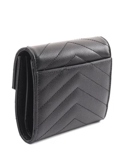 Pre-owned Saint Laurent 2021 Cassandre Monogram Leather Wallet