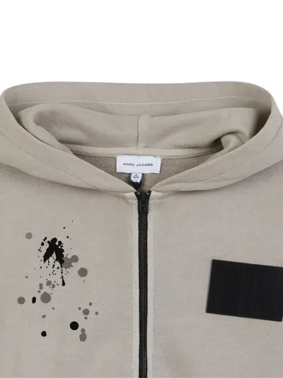Marc Jacobs Splash-print Zip-up Hoodie In Neutral