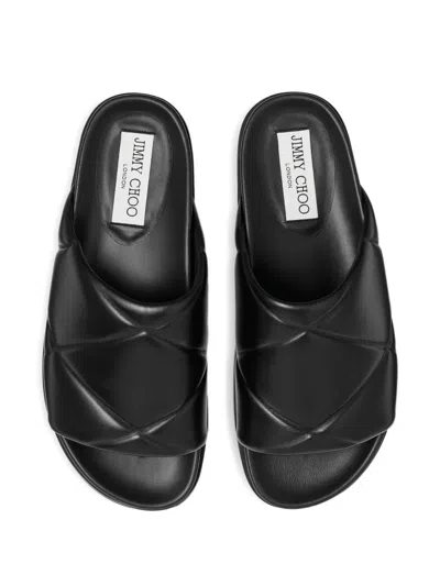 Jimmy Choo Quilted Leather Sandals In Black