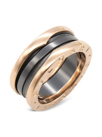 Pre-owned Bvlgari 2010s 18k Rose Gold B.zero1 Ring