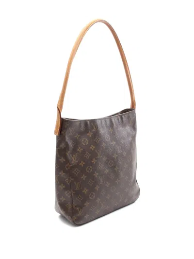 Pre-owned Louis Vuitton 2001 Looping Gm Monogram Shoulder Bag In Brown