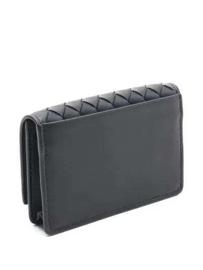 Pre-owned Bottega Veneta 2020s Intrecciato Leather Card Holder In Black