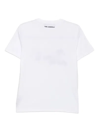 Karl Lagerfeld Logo-embroidered T-shirt In White