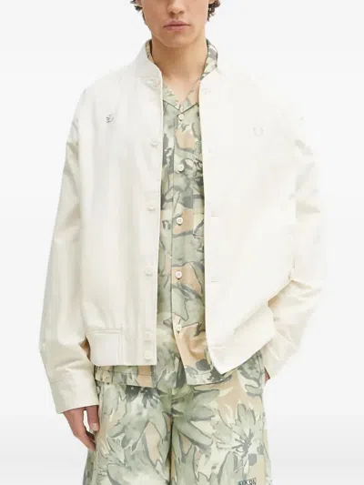 Fred Perry Cotton-blend Twill Tennis Bomber Jacket In White