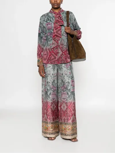 Pierre-louis Mascia Pierre Louis Mascia Printed Silk Trousers In Multi