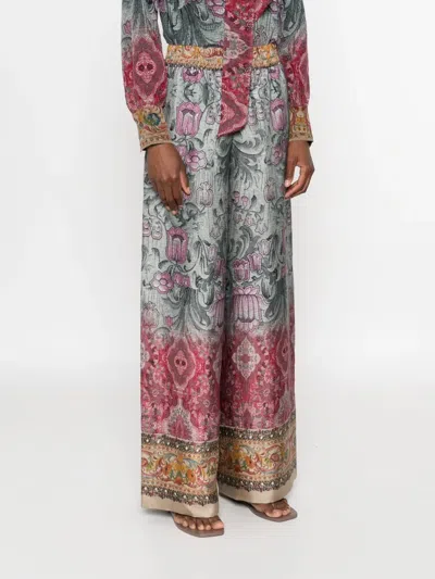 Pierre-louis Mascia Pierre Louis Mascia Printed Silk Trousers In Multi