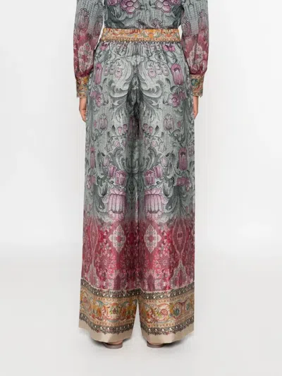 Pierre-louis Mascia Pierre Louis Mascia Printed Silk Trousers In Multi