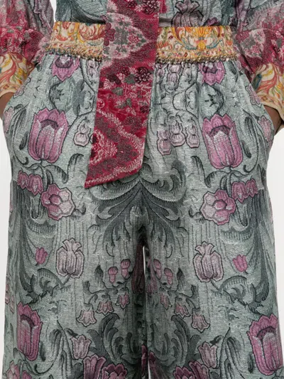 Pierre-louis Mascia Pierre Louis Mascia Printed Silk Trousers In Multi