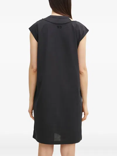 Y-3 Tee Cap-sleeve Round-neck Dress In Black