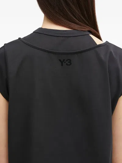 Y-3 Tee Cap-sleeve Round-neck Dress In Black
