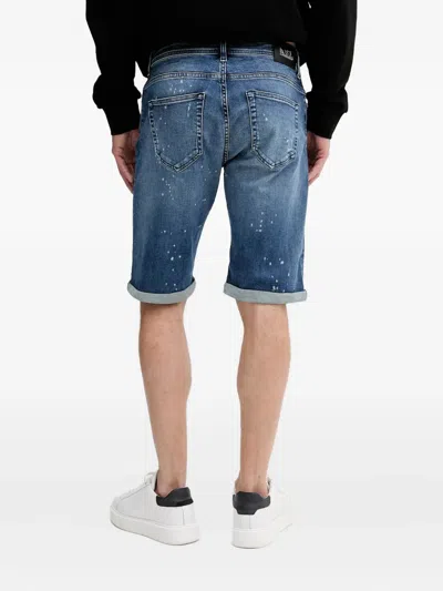 Karl Lagerfeld Turn-up Hem Denim Shorts In Blue