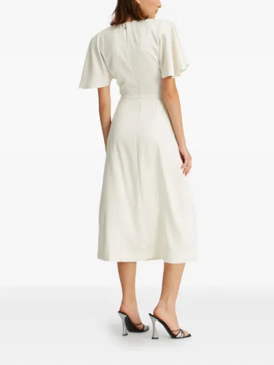 Rotate Birger Christensen Satin Slit Midi Dress In White