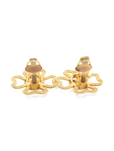 Pre-owned Chanel 1986-1988 Coco Mark Earrings In Gold
