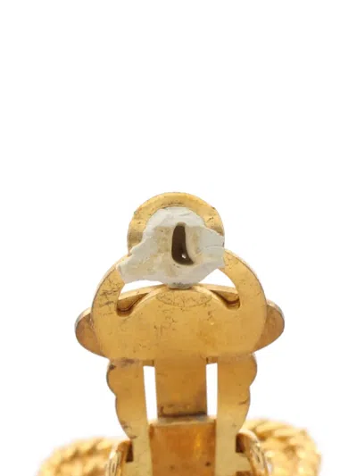 Pre-owned Chanel 1986-1988 Coco Mark Earrings In Gold