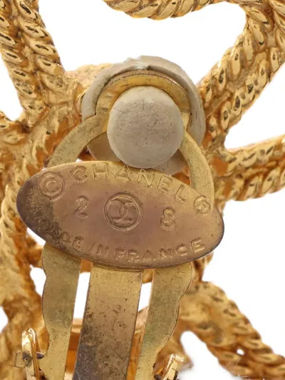 Pre-owned Chanel 1986-1988 Coco Mark Earrings In Gold