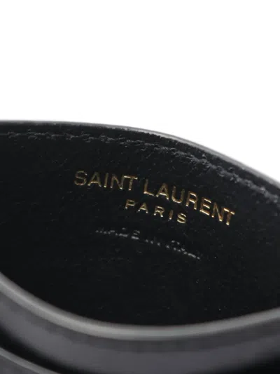 Pre-owned Saint Laurent 2021 Leather Cardholder In Black
