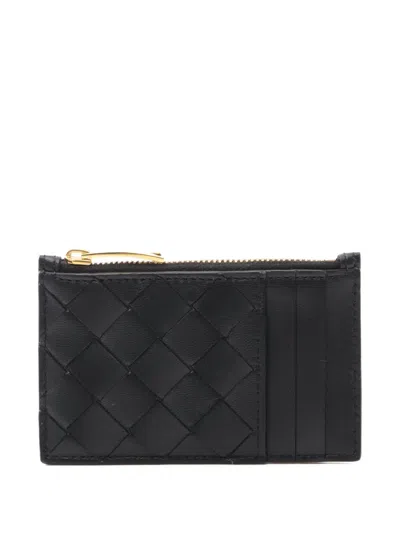 Pre-owned Bottega Veneta 2020s Intrecciato Leather Cardholder In Black
