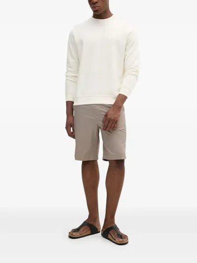 Karl Lagerfeld Logo-embossed Crew-neck Sweatshirt In White