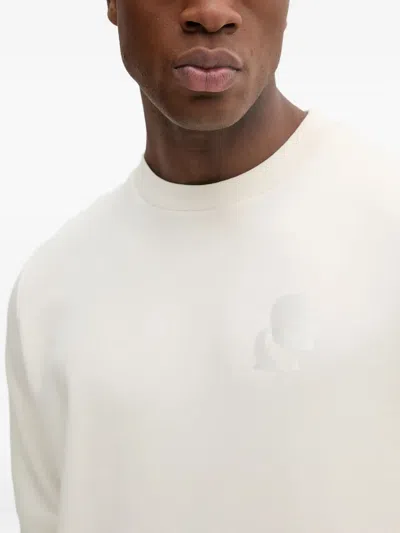 Karl Lagerfeld Logo-embossed Crew-neck Sweatshirt In White