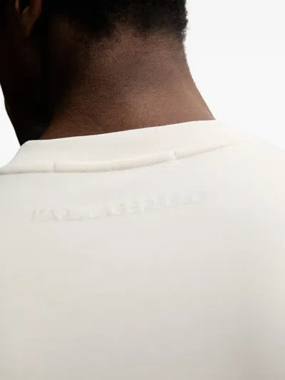 Karl Lagerfeld Logo-embossed Crew-neck Sweatshirt In White