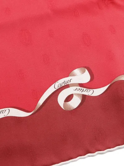 Pre-owned Cartier 2020s 2c Ribbon Silk Scarf