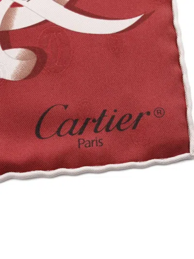Pre-owned Cartier 2020s 2c Ribbon Silk Scarf