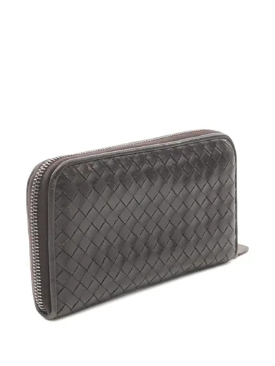 Pre-owned Bottega Veneta 2000s Intrecciato Zipper Wallet