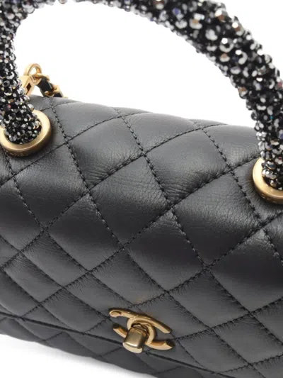 Pre-owned Chanel 2021 Coco Handle Flap Handbag In Black