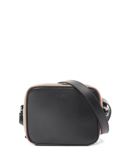 Pre-owned Burberry 2010s Icon Stripe Shoulder Bag In Black