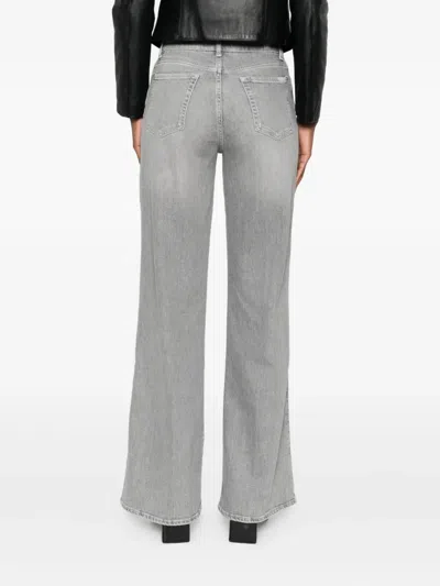 7 For All Mankind Lotta High-waisted Wide-leg Jeans In Gray