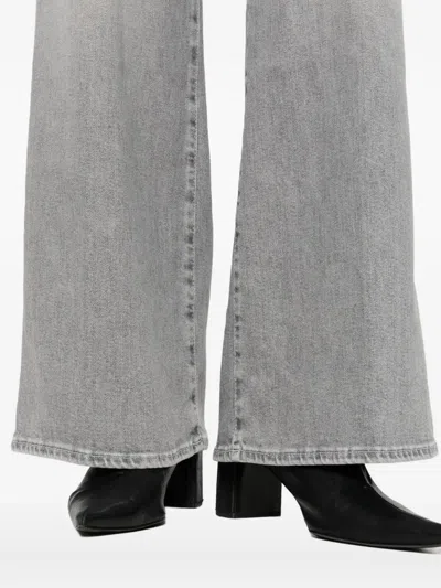 7 For All Mankind Lotta High-waisted Wide-leg Jeans In Gray