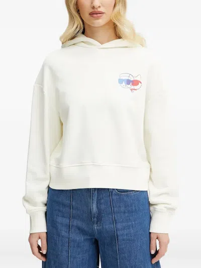 Karl Lagerfeld Choupette-motif Hoodie In Blue