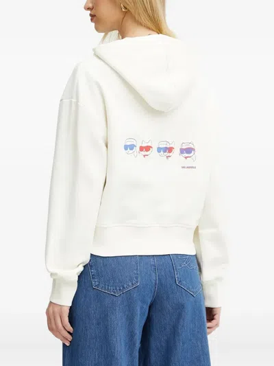 Karl Lagerfeld Choupette-motif Hoodie In Blue