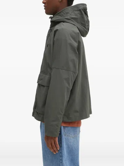 Fred Perry Cropped Fishing Parka Jacket In Green