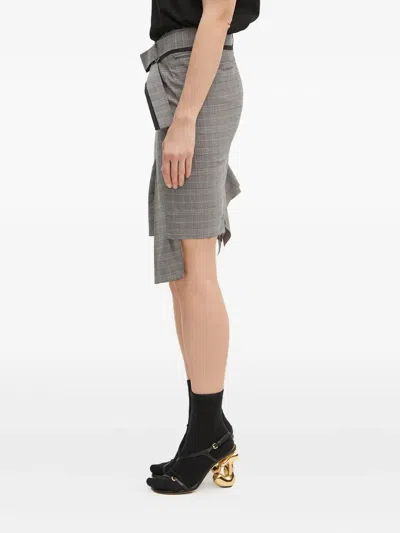 Ottolinger Belted Check-print Skirt In Gray