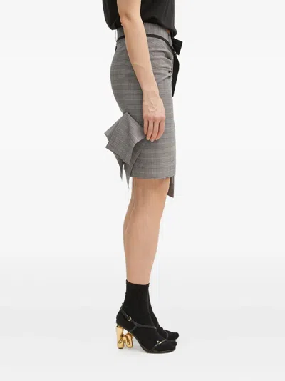 Ottolinger Belted Check-print Skirt In Gray