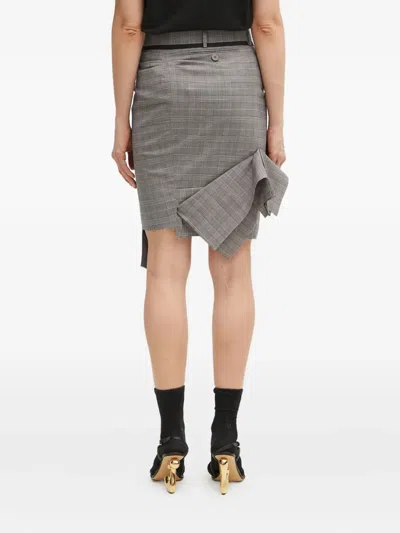 Ottolinger Belted Check-print Skirt In Gray