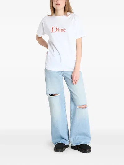 Dime Classic Shiny T-shirt In White