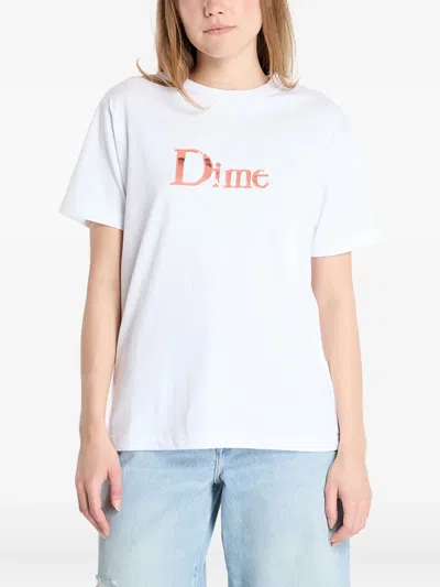 Dime Classic Shiny T-shirt In White