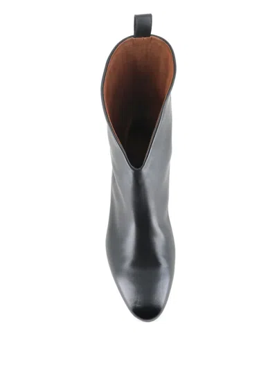 Marsèll V-cut Leather Boots In Black