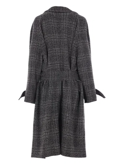Balenciaga Vintage Checked Wool One Layer Raglan Coat Clothing In Gray