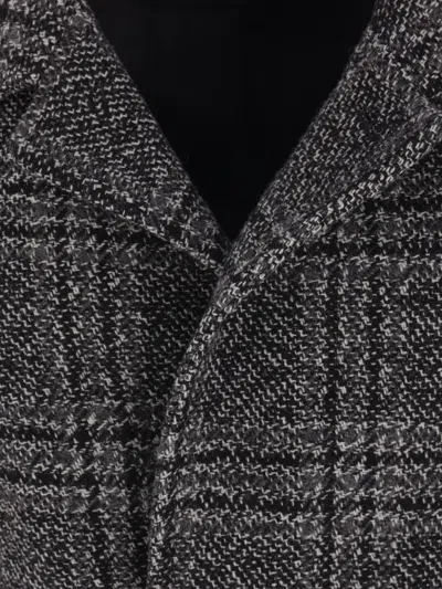Balenciaga Vintage Checked Wool One Layer Raglan Coat Clothing In Gray