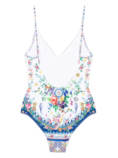 Camilla Tiles Darls Wired V-neck One-piece Swimsuit In Blue