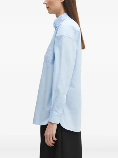 Fiorucci Embroidered-pocket Shirt In Blue