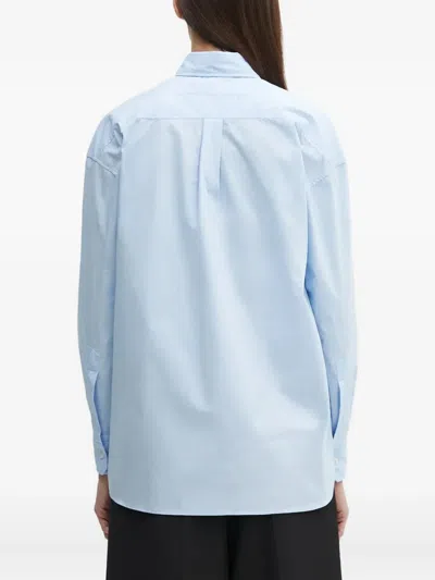 Fiorucci Embroidered-pocket Shirt In Blue