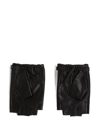 Karl Lagerfeld Stud-embellished Fingerless Gloves In Black